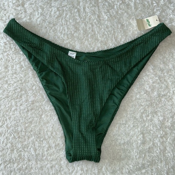 Aerie Cheekier High Cut Swim Bottoms Medium Green NWT - Picture 1 of 4